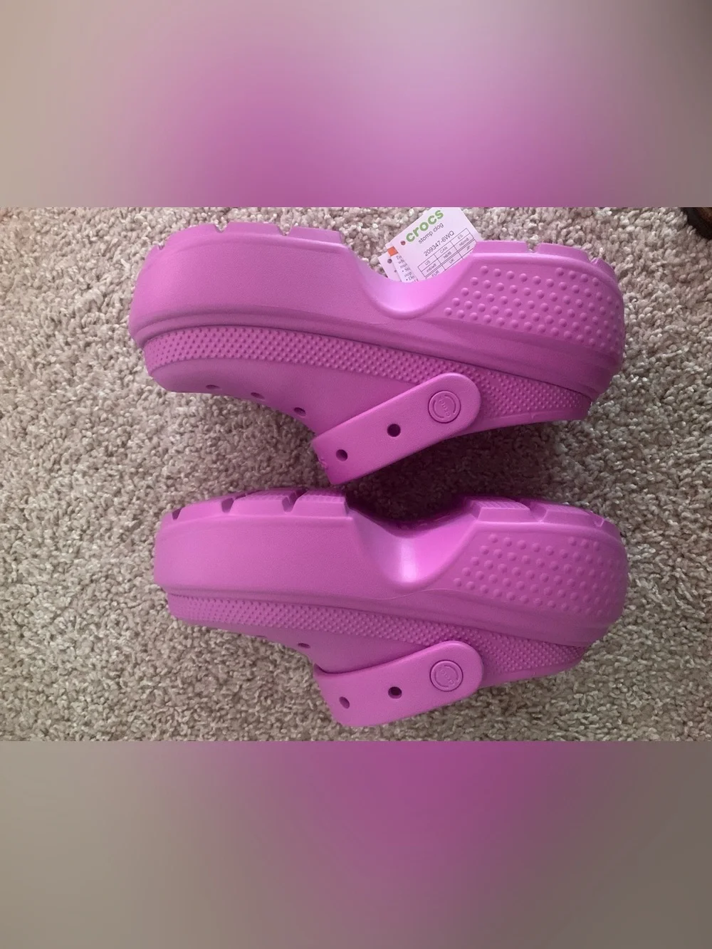 NWT Crocs Pink Bubble Stomp Clog